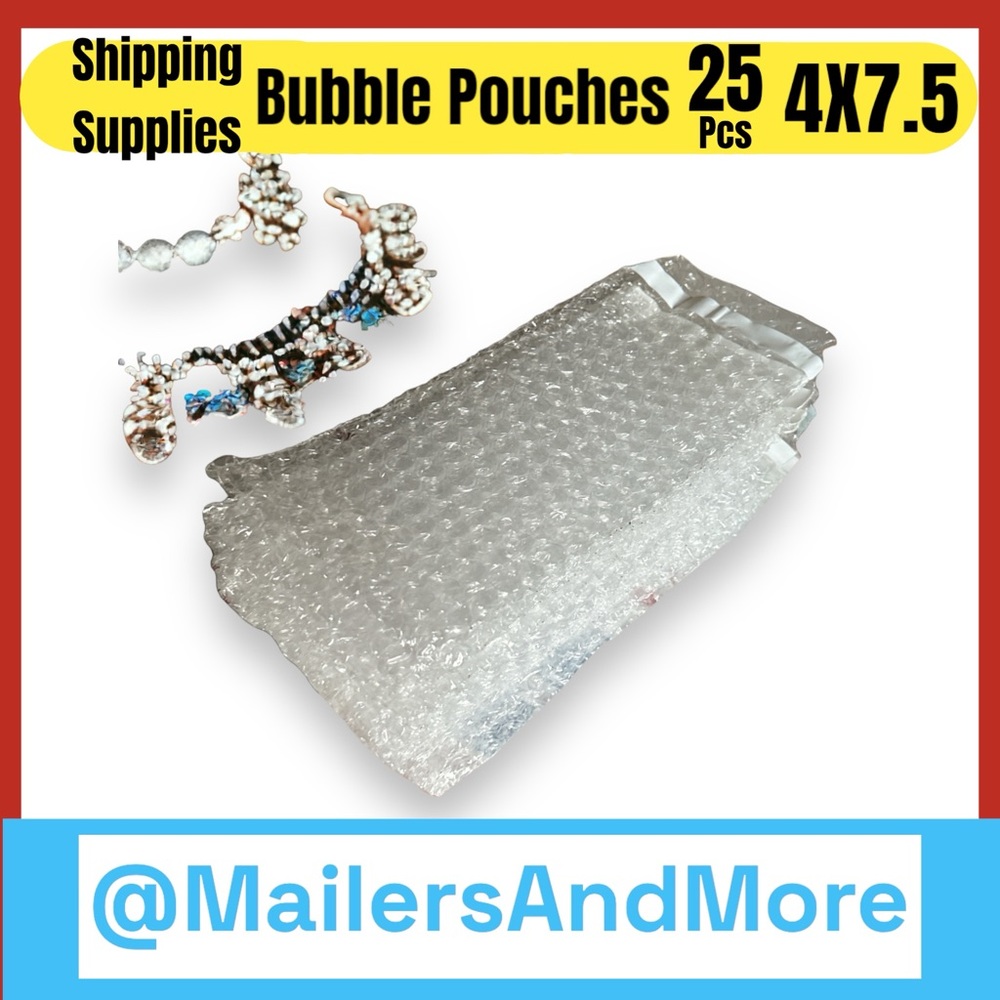 25 PCS Self-Seal Bubble Pouches  4 x 7 1/2″ 3/16″